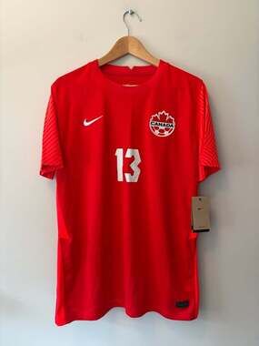 Nike Canada Soccer 2022 Men's National Team Home Jersey #13 Hutchinson